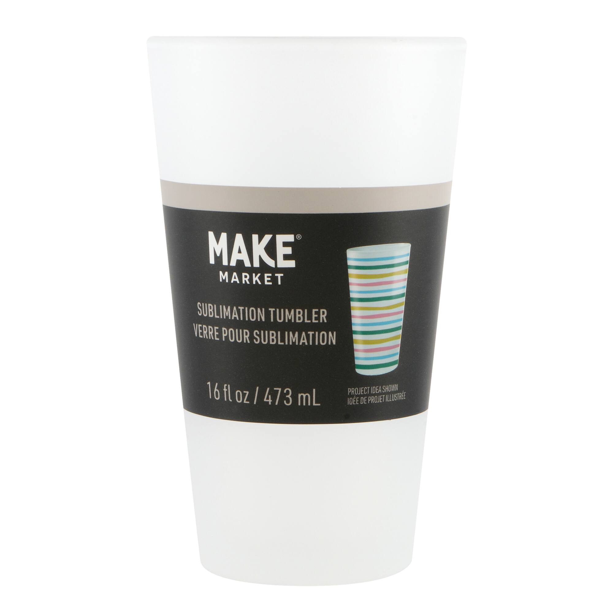 12 Pack: 16oz. Frosted Glass Sublimation Tumbler by Make Market®